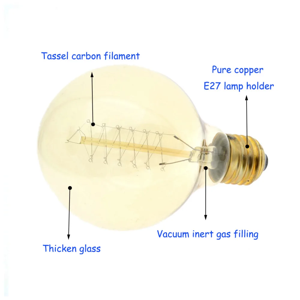 Лампы Эдисона ретро лампы накаливания винтажные ST64 A19 G80 T45 лампы накаливания винтажные ампулы лампы накаливания лампы Эдисона