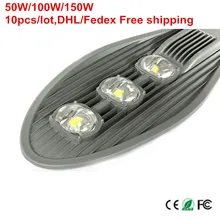 10 шт. COB 50 Вт 100 Вт 150 Вт светодиодный уличный свет Водонепроницаемый IP65 AC85-265V промышленного производства наружного освещения уличного фонаря