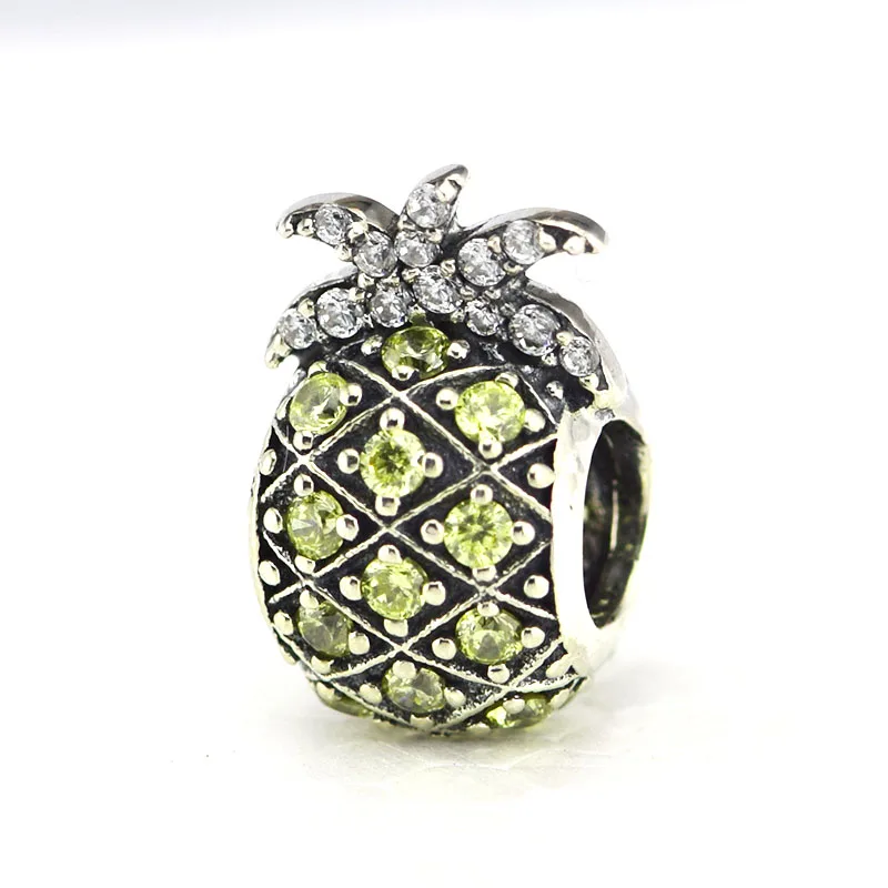 

CKK 100% 925 Sterling Silver Shing Pineapple, Mixed Cz Beads for Jewelry Making Fit Bracelets DIY Fine Jewelry PCK019