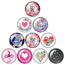 Новые узоры сердец Love Kiss 10 шт Смешанные 12 мм/16 мм/18 мм/25 мм круглый стеклянный кабошон демонстрационная плоская задняя фурнитура