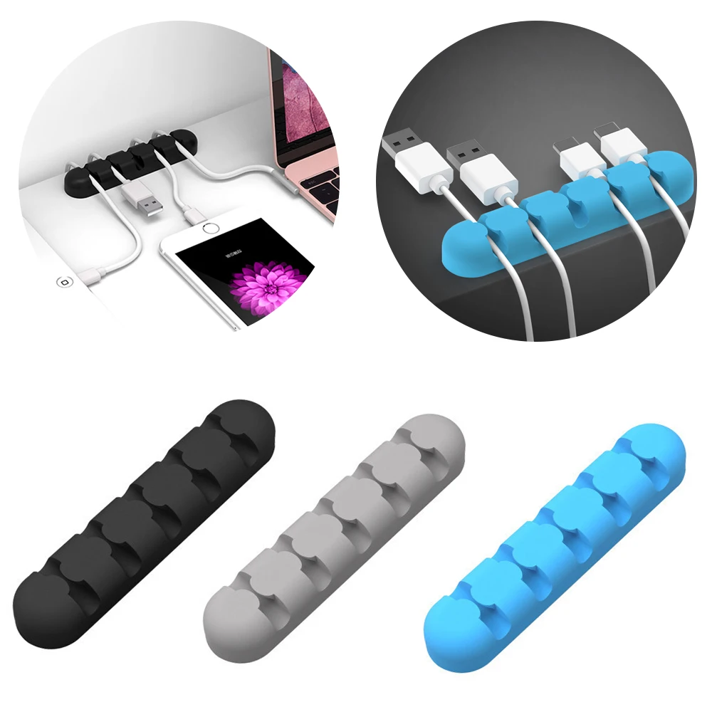 

Cable Holder Protector Management Device Finishing Desktop Plug Silicone Wire Retention Clips Power Cord Winder Phone Accessory
