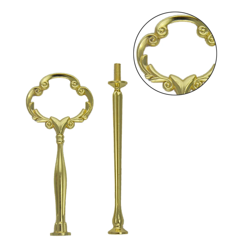 2/3 Tier Cake Cupcake Plate Stand Handle Gold Silver Hardware Fitting Holder 