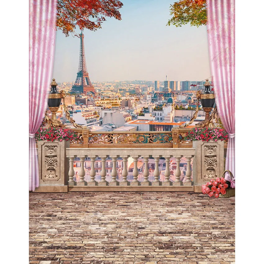 

Viewing deck photography backdrop Paris Eiffel Tower vinyl photography backdrops for photo studio props photophone S-2207
