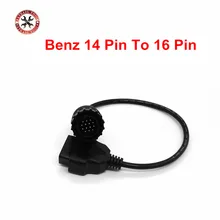 OBD2 escáner OBD 2 Cable redondo hembra para Mercedes /Benz 14 Pin a 16 Pin Sprinter auto herramientas de diagnóstico Cable de adaptador de conector