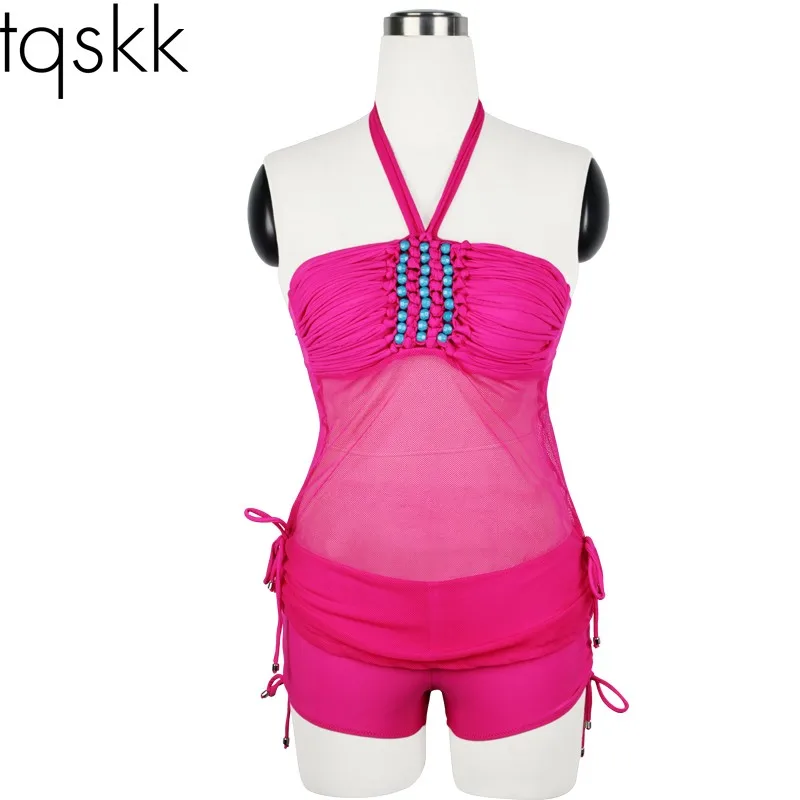 TQSKK 2018 New Swimsuits Women Halter Top Retro Vintage Style Tankini