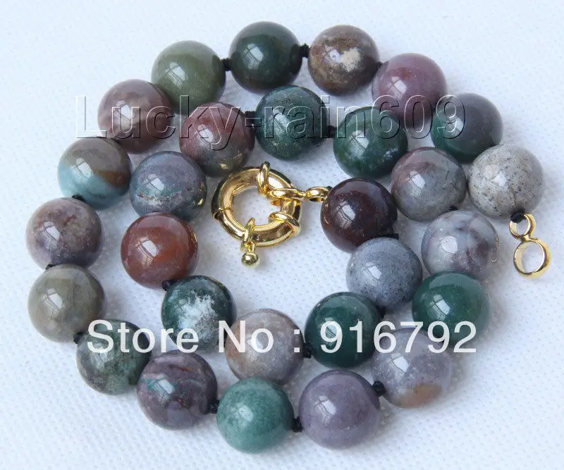 

free shipping >>>>>Genuine natural 18" 14mm round Multicolor jade necklace magnet clasp