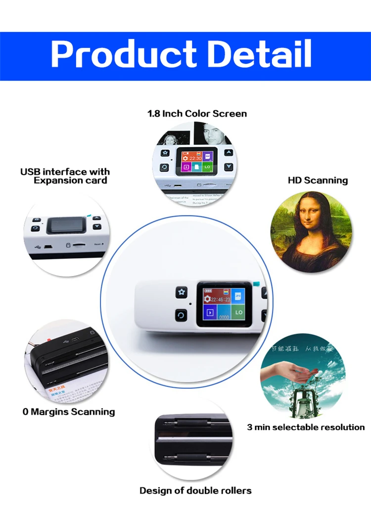 best document scanner Milestone Wifi Photo Document Scanner  Wireless Fine Resolution 1050DPI Portable Scanner Connected JPG/PDF File Format  Handheld android scanner