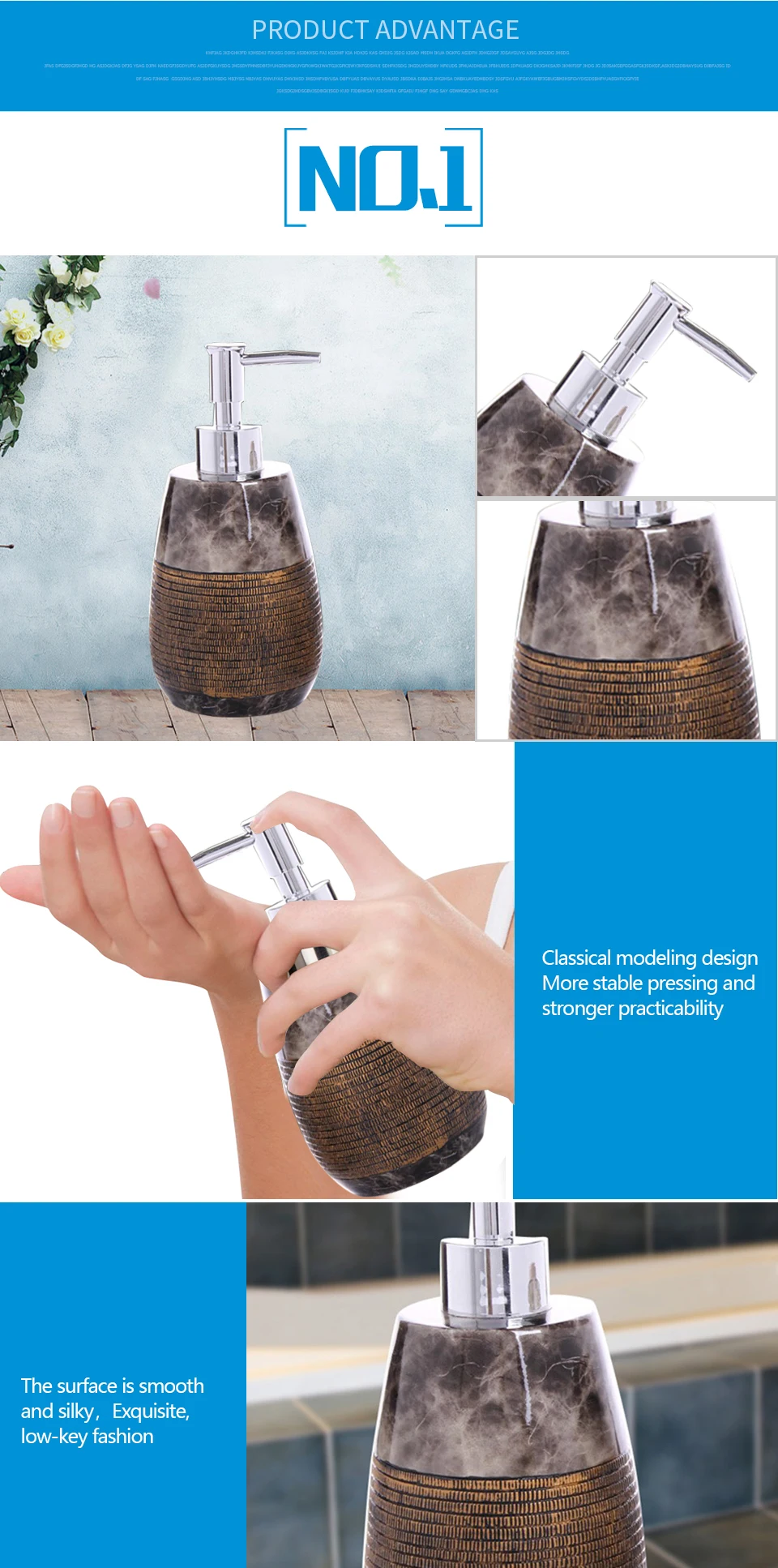 FRAP liquid soap dispensers Bathroom decoration resin soap dispensers pump bottles hand soap bottle kitchen soap dispenser