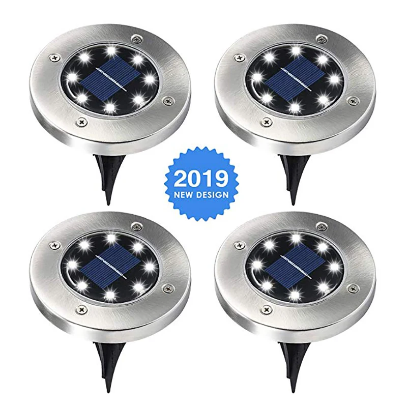 

4 Pack Solar Ground Lights 8/12 LED Solar Lights Outdoor Waterproof Landscape Spike Lawn Light for Yard Deck Lawn Patio Walkway