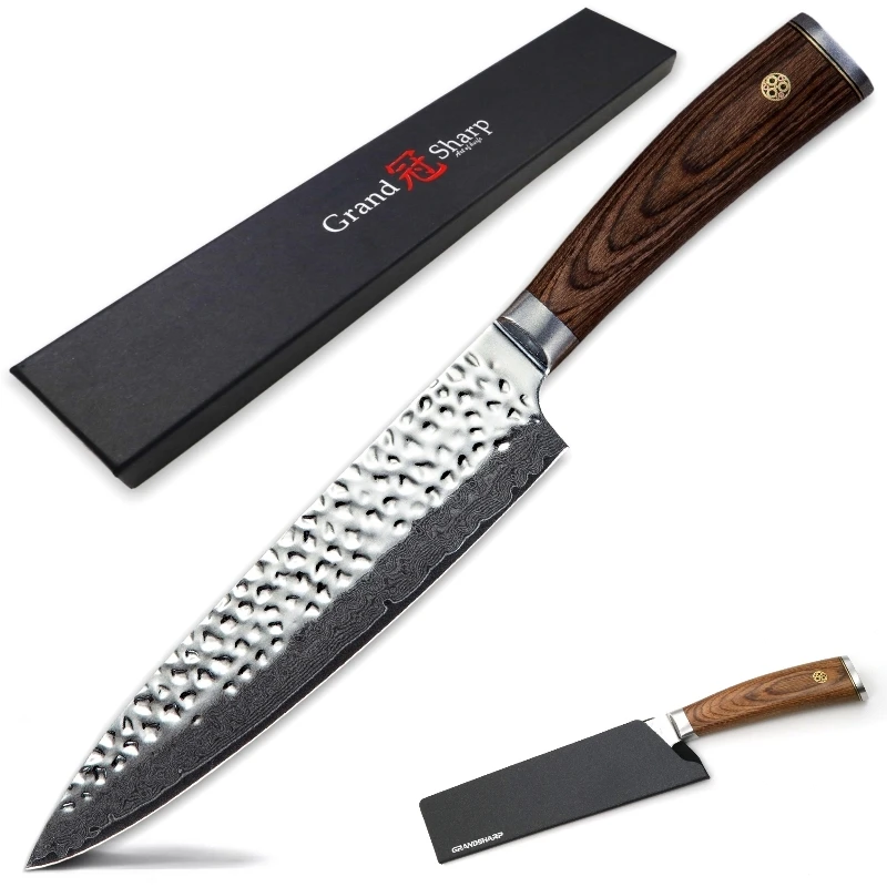 

Professional chef knives vg10 Damascus chef knife Japanese Damascus Kitchen Knives Gift Box Protection Sheath Cooking Tools