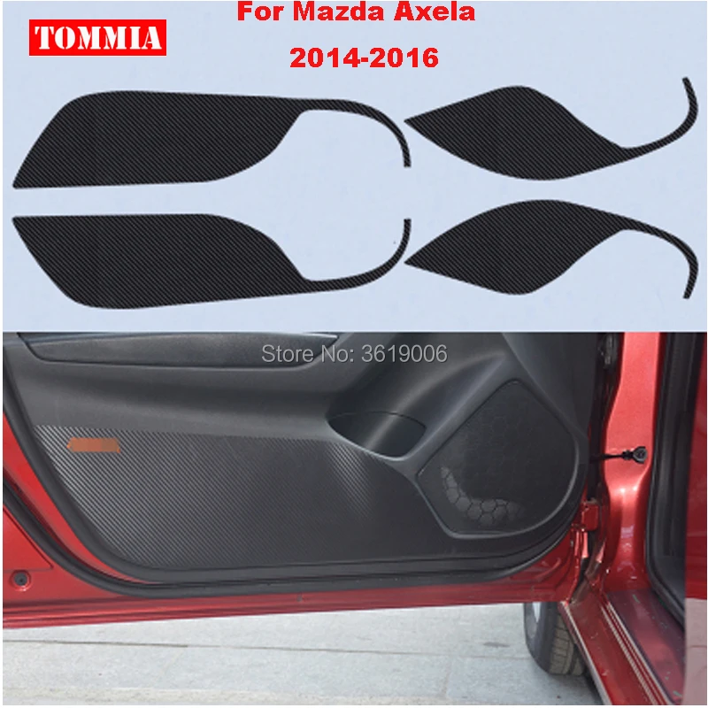 

TOMMIA For Mazda 3 Axela 2014-2016 Car Inside Door Cover Scratch Protection Anti Kick Pads Carbon Fiber Stickers 4pcs