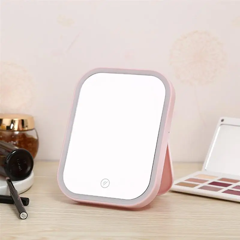 

RUIMIO Portable Makeup Mirror Vanity Mirror with Lights Battery Powered Touch Control Cosmetic LED Mirror with Back Kickstand
