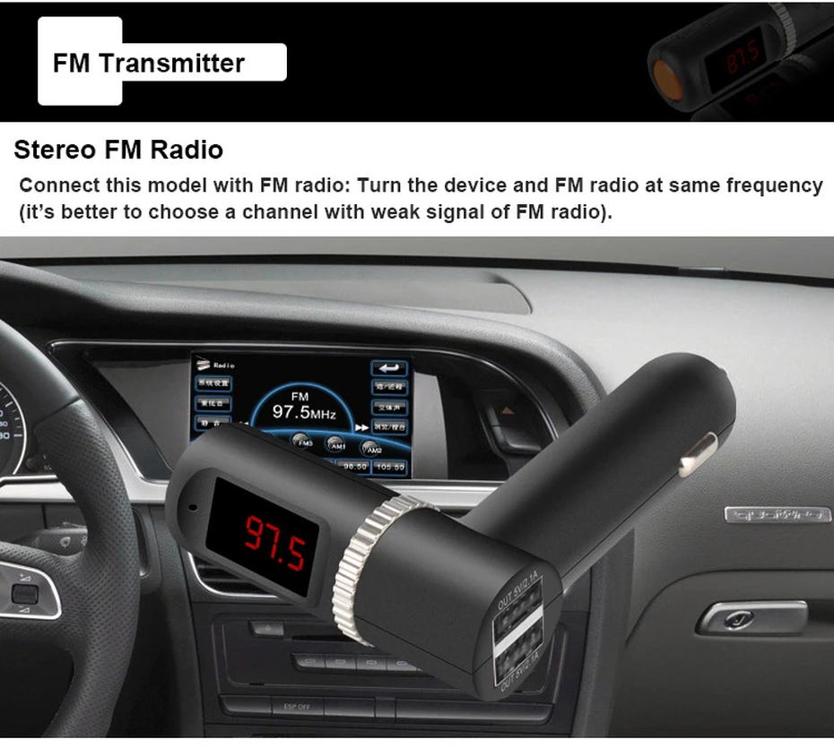 Автомобильное зарядное устройство 5V 4.2A Bluetooth fm-передатчик автомобильный комплект Hands-free беспроводной MP3-плеер двойной USB Visture BC08