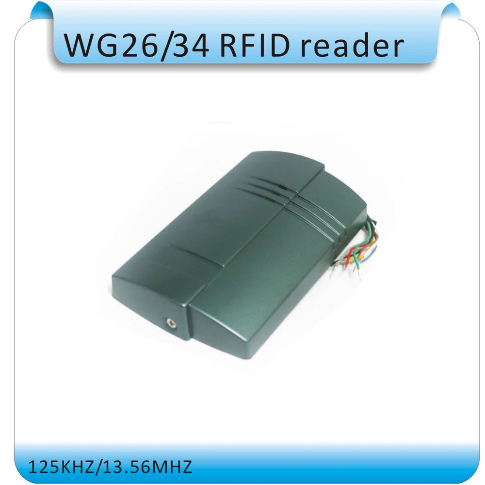 

Free shipping Wg26id 125KHZ card access reader waterproof card reader+10pcs crystal keyfobs