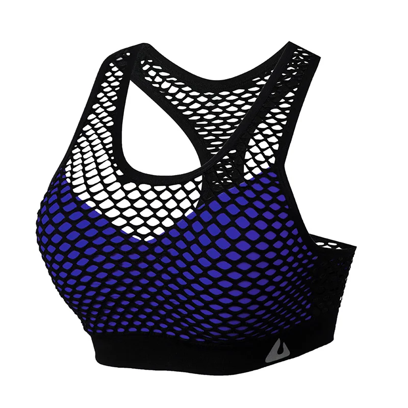 Mesh Hollow Out Sport Bra Top Fitness Sports Bra Breathable Shockproof Yoga Bras Running Vest Gym Push Up Brassiere Sport Top