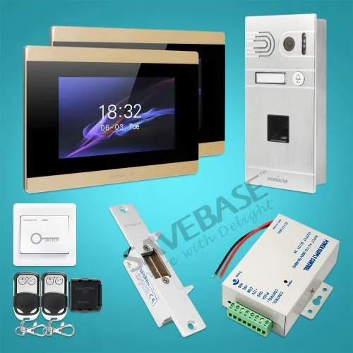 

HOMSECUR 7" Memory Monitor Video&Audio Smart Doorbell Intercom Electric Strike Lock Set Included BC061-S + BM715-G