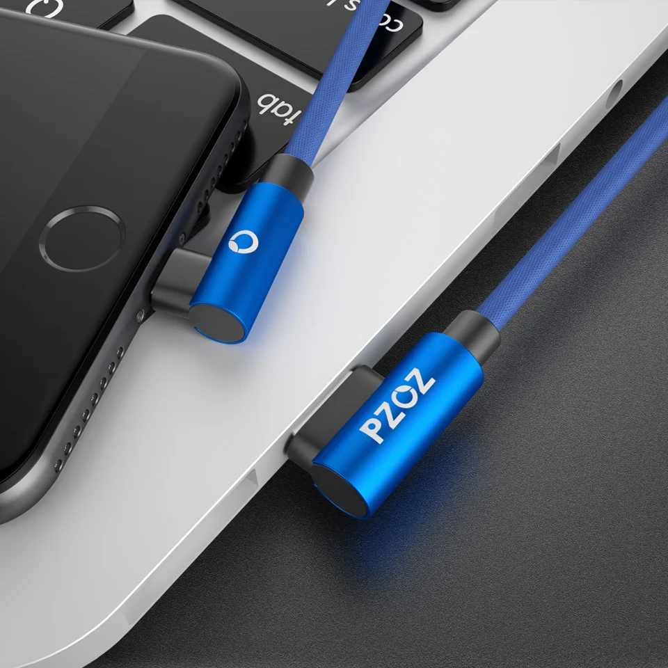 PZOZ Usb кабель 90 градусов для iphone зарядное устройство Шнур быстрой зарядки для iphone xs max 8 7 6s 6 s plus 5S 5 se кабель короткий провод