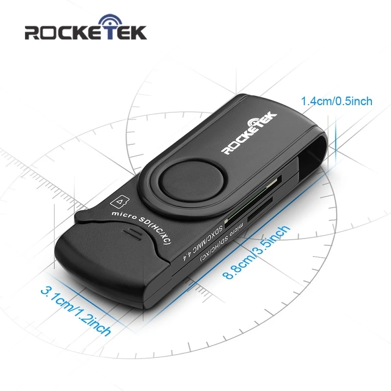 Rocketek в то же время читает 2 карты usb 3 0 мульти памяти ридер адаптер для USH II SD/Micro SD/TF 4