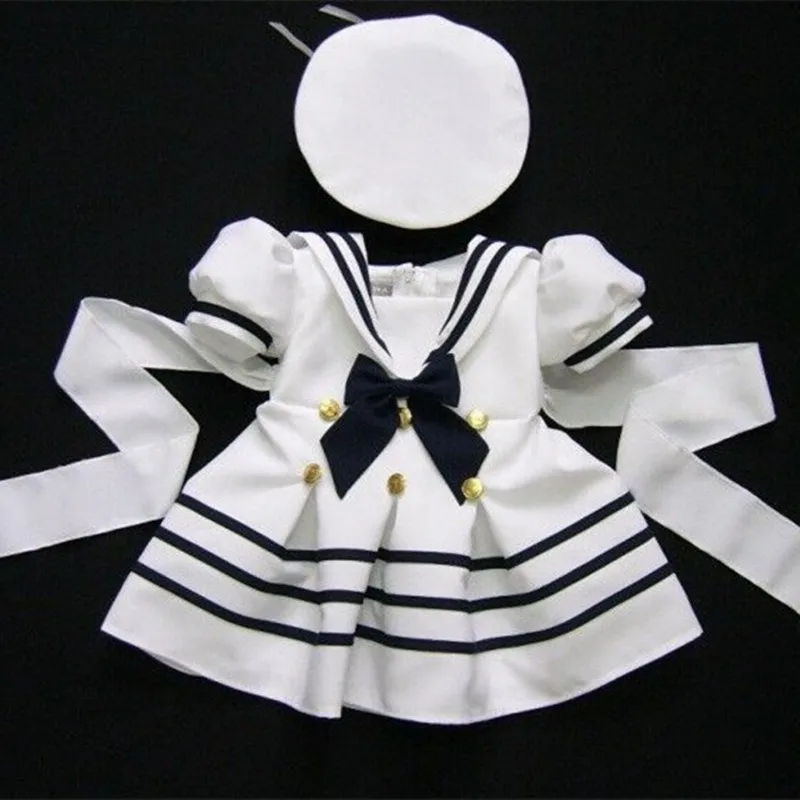 

2019 Kids Clothing Set Navy Style Dress For Girls Baby Child Clothes Sets Boys Cotton Suit With Hat White Boy Sailor Cloth Suit