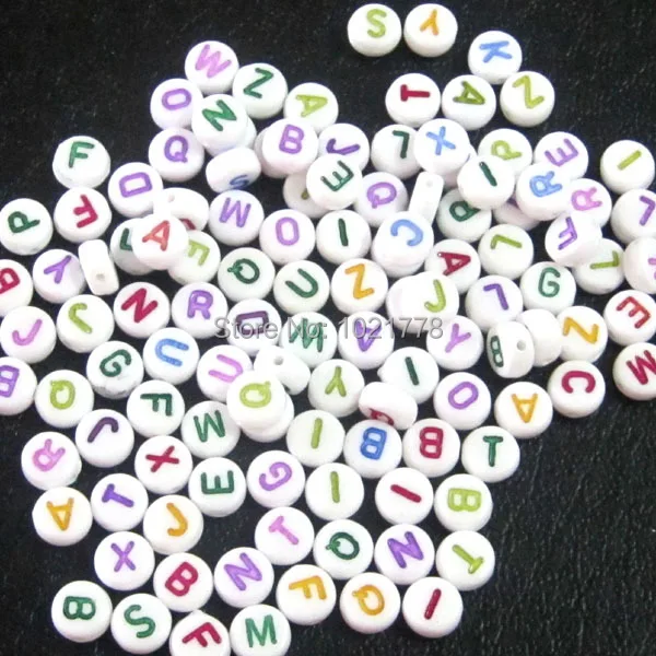

Free Shipping wholesale 1000pcs/lot fashion Mixed Letter Acrylic Spacer Beads size 7mm for jewelry accessory