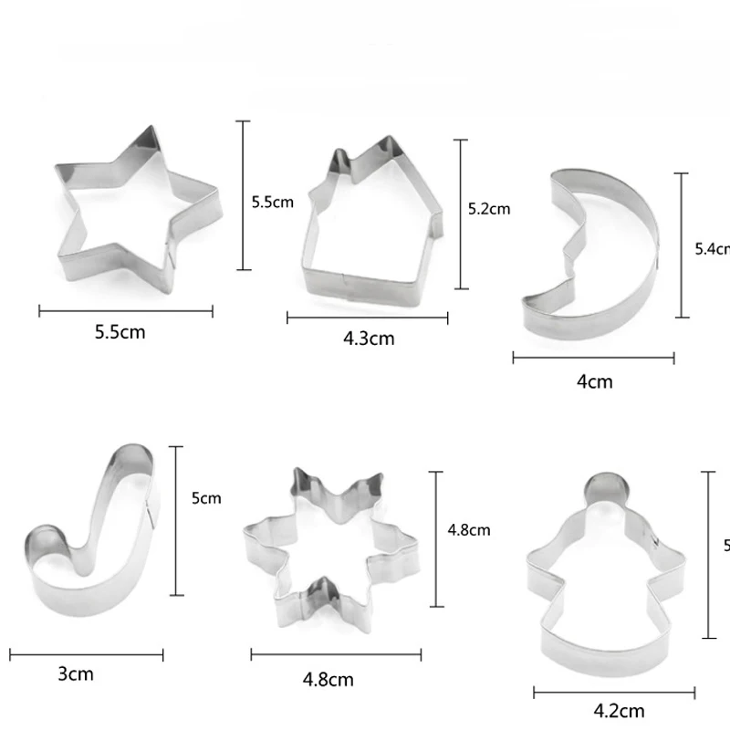KHGDNOR 10 шт./компл. Нержавеющая сталь для нарезки печенья в виде Рождество Вышивка «звёздочки» или «бриллианты» дерево носок Форма плесень Рождественская серия печенье фрезы