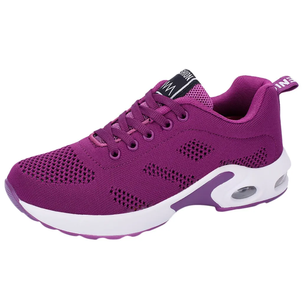 Кроссовки; женская спортивная обувь; Мужская обувь для бега; кроссовки на не сужающемся книзу массивном каблуке; Zapatos De Mujer; мужские сетчатые кроссовки на плоской платформе; кроссовки; обувь - Цвет: Purple