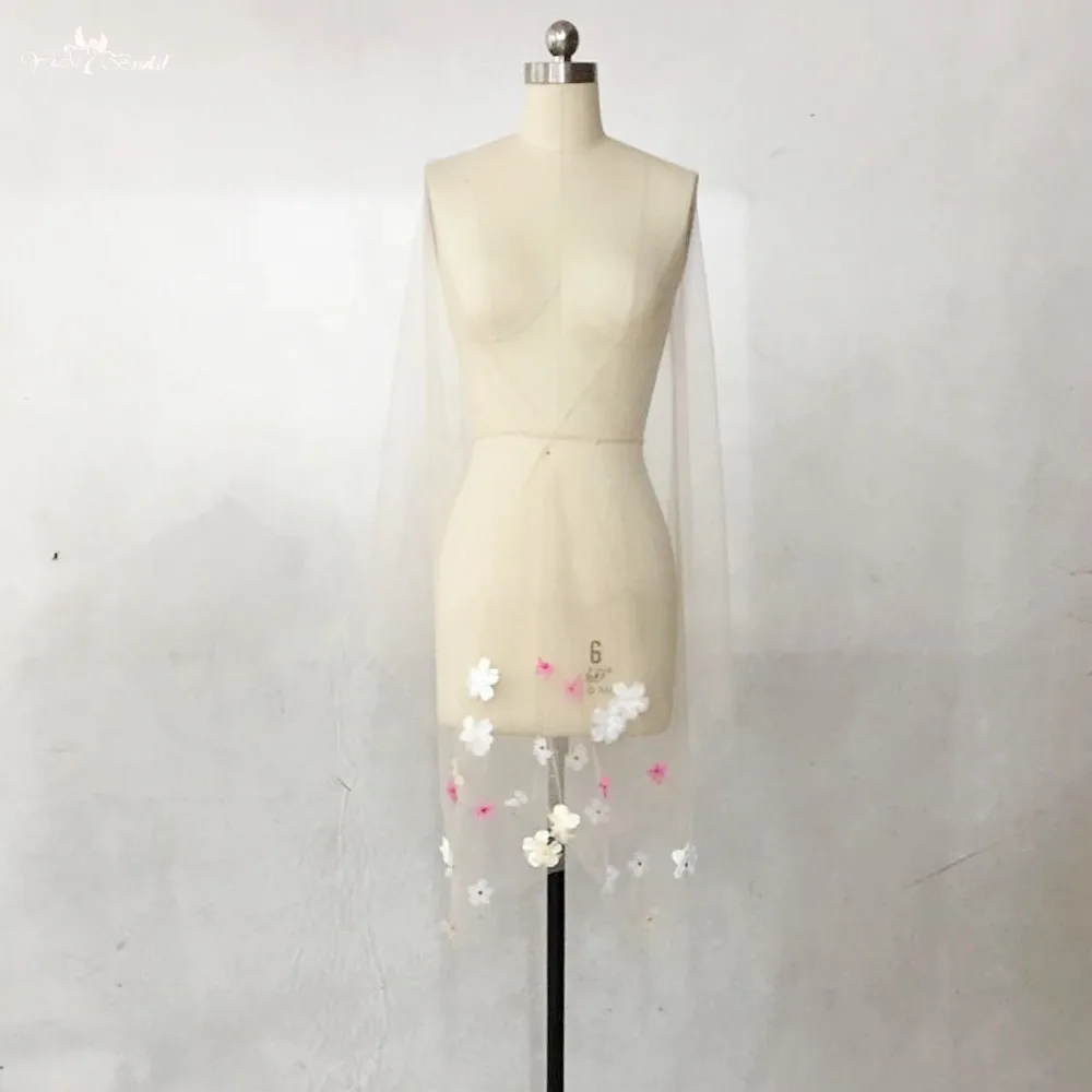 

LZP262 Summer Bridal Tulle Stoles Colourful Flowers Wedding Cloak Evening Dress Gauze Shawls