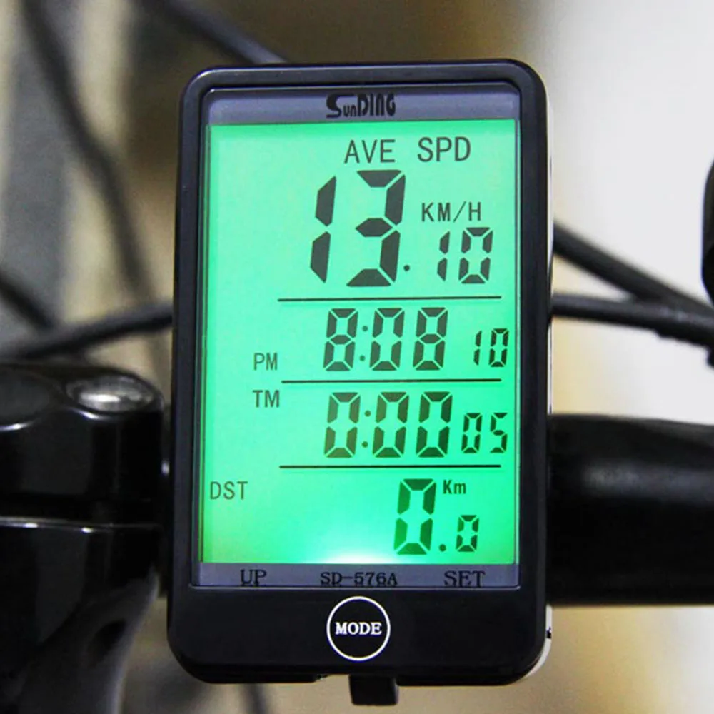 

Sunding SD - 576A Light Mode Touch Wired Auto Bike Computer Bicycle Speedometer Odometer Stopwatch with LCD Backlight