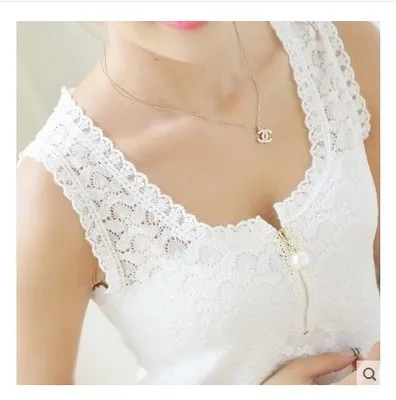 

New Real Photo Women Blusas Lace Back Sleeveless Tank Top Shirts Crew Vest Cami Slim Ladies Thin Vest Bralette A158