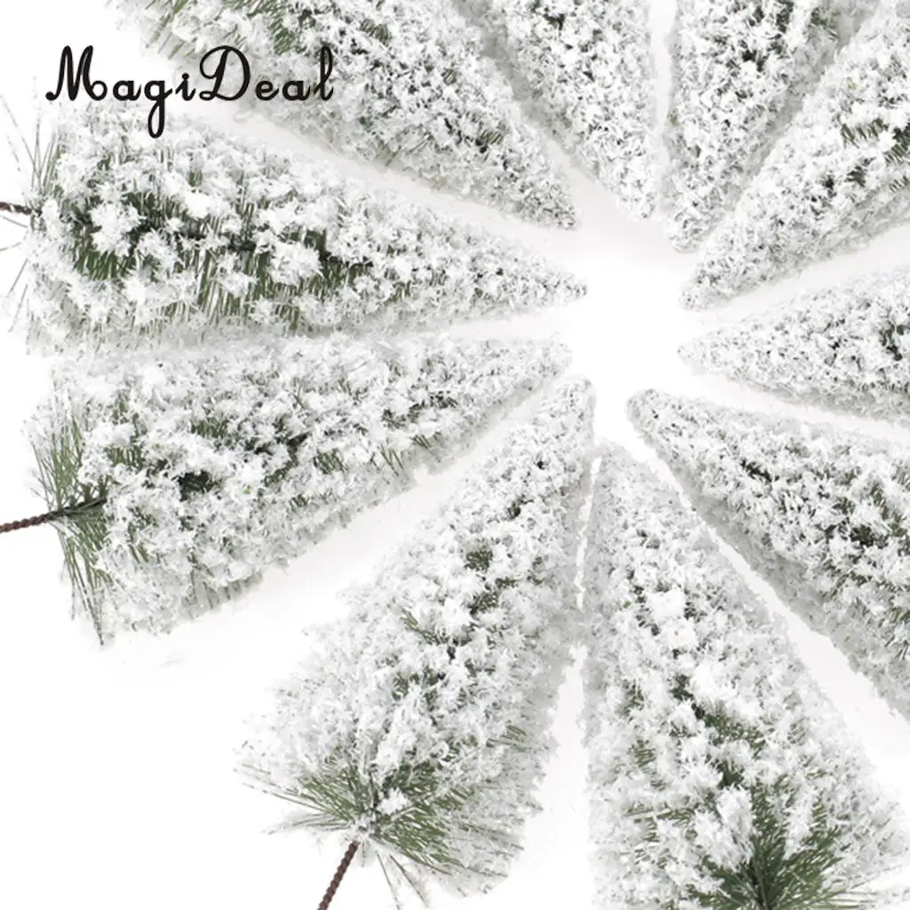 10Pcs/Pack 1/75 White Scenery Landscape Model Cedar Trees for Model Train Track Building Props Scenery 12cm
