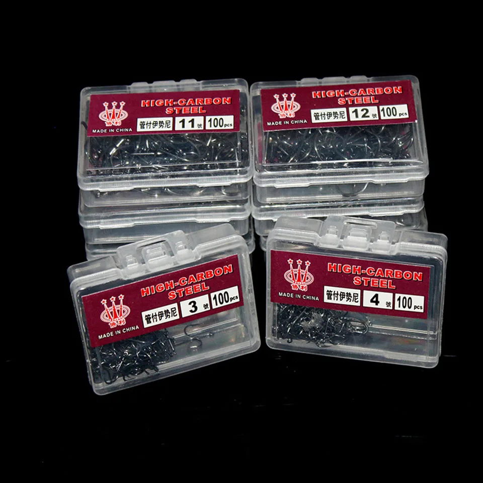 100 PCS 1 مربع الصلب الخطافات الكارب شرك الصيد المهتز سماعات رأس Pesca الصيد عالية carbonTackle الكارب الصيد السنانير