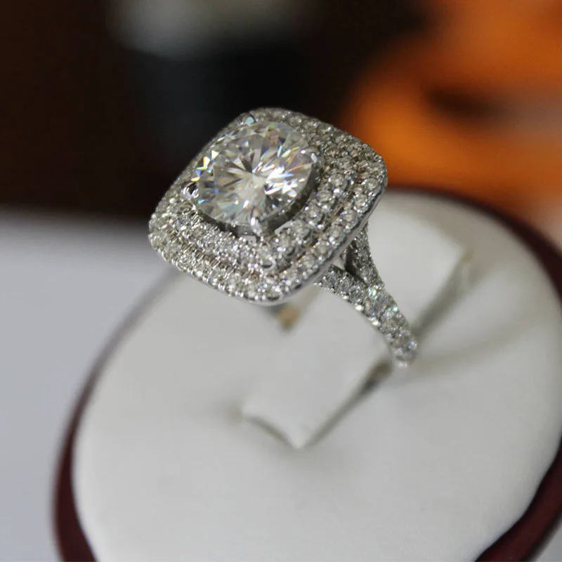 

Luxury Elegant S925 Sterling Silver Exquisite Bijoux Fashion Square Wedding & Engagement Rings Made With Cubic Zirconia Jewelry