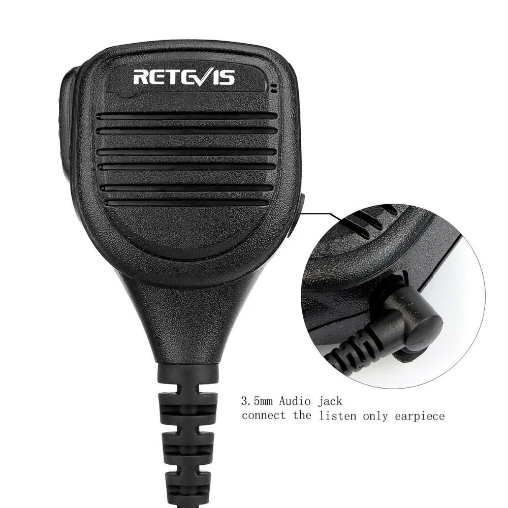 10 шт. Retevis RS-112 2Pin TK Plug IP54 Водонепроницаемый динамик микрофон с 3,5 мм разъем для гарнитуры для Kenwood Baofeng Walkie Talkie