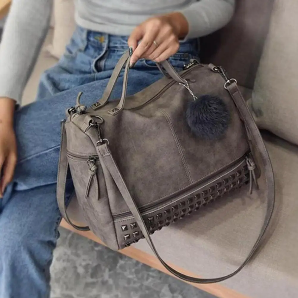 New Synthetic Leather Studded Detail Ladies Trendy Crossbody Bag