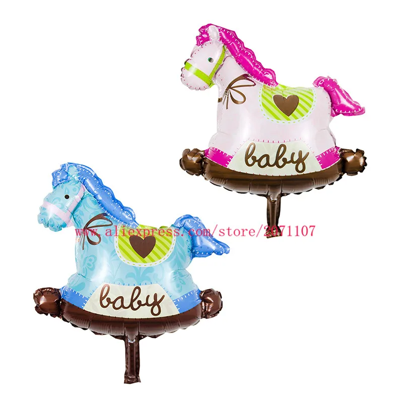 Счастливая 50 шт./лот с изображением лошадки для малышей Мини шар Baby Shower фольга