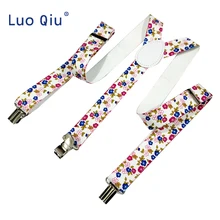 Текстильный принт подтяжки для мужчин мальчиков X Back Suspensorio женщин подтяжки юбка держатель для брюк рубашка Подвеска для взрослых