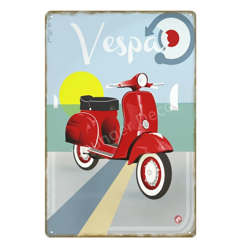 Винтажные наклейки для домашнего декора Vespa скутер Мотор Оловянная вывеска настенный художественный Принт плакат для паба бара гаража салон магазин металлическая доска YD015 - Цвет: YD0331