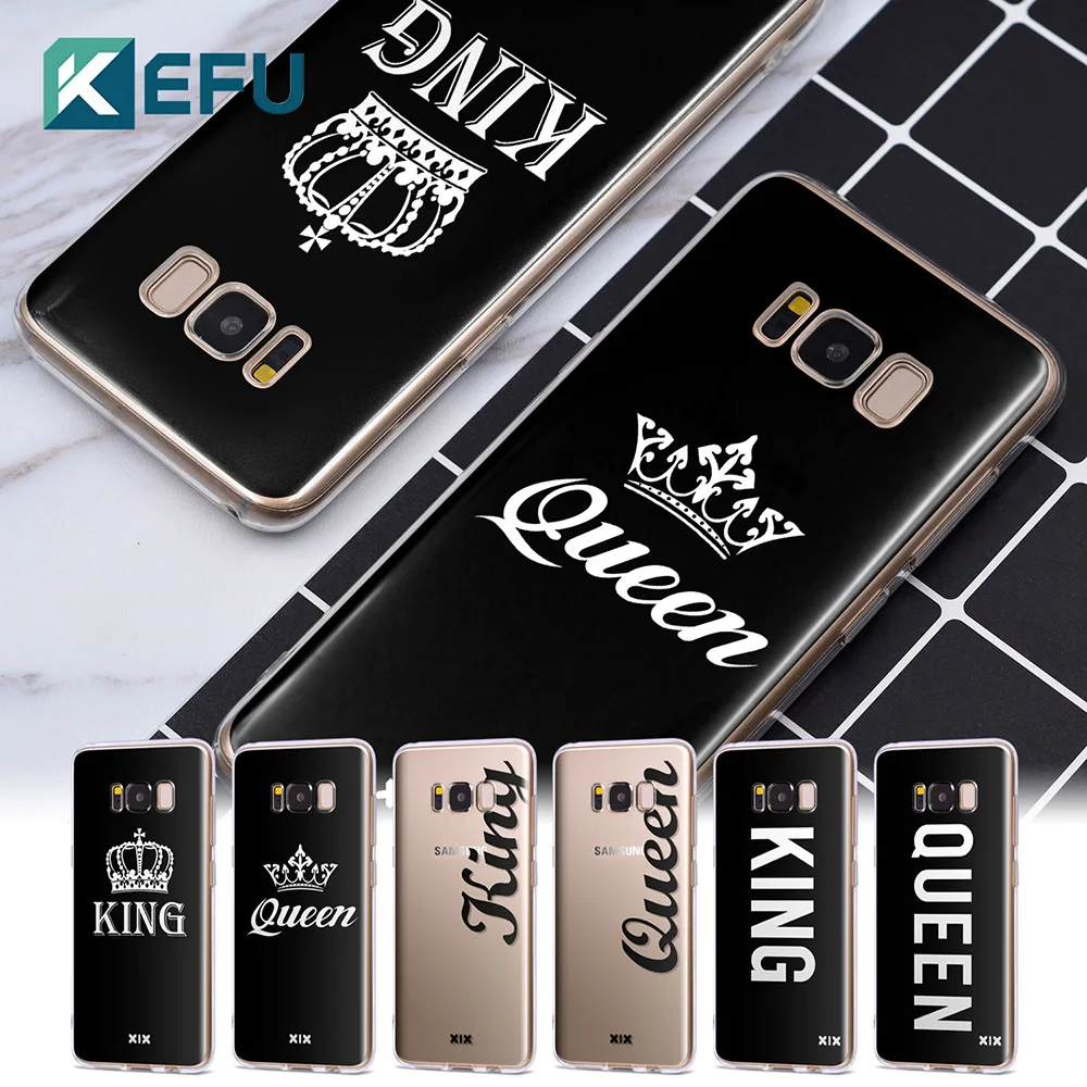 Силиконовый чехол для Fundas Samsung Galaxy S7 случае Queen и король Новые поступления galaxy |