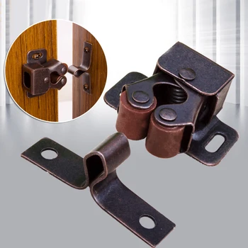 

1Pcs Premium Double Ball Roller Catches Cupboard Cabinet Door Latch Hardware Stainless Steel Door Clip Kitchen