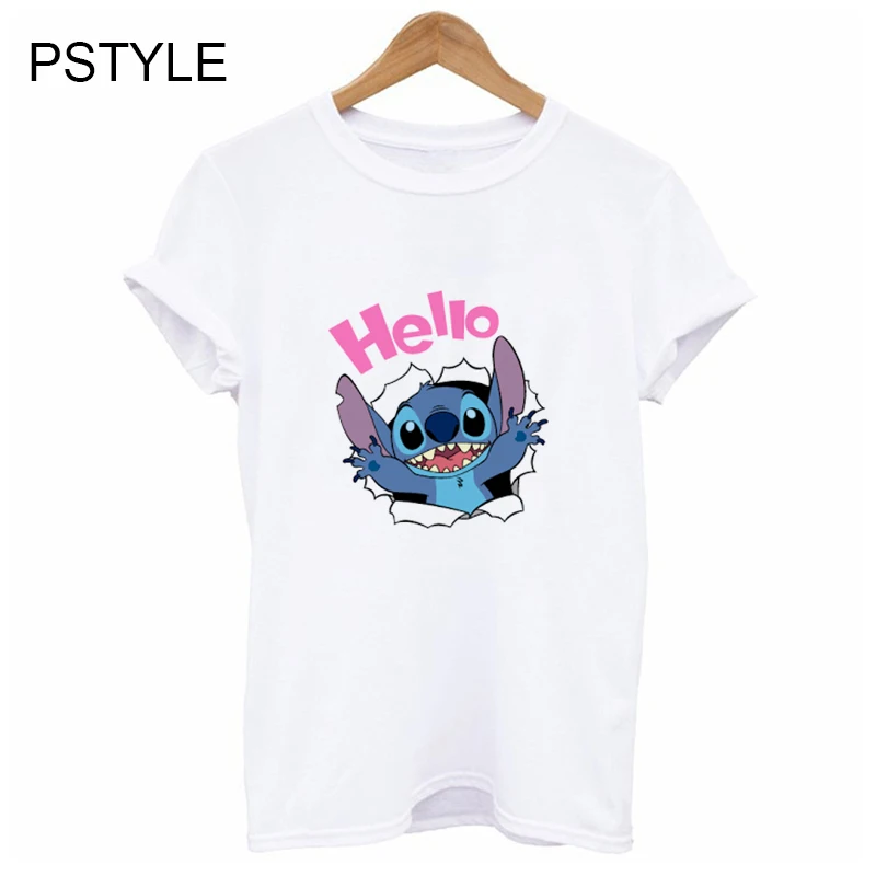 الصيف t قميص للنساء مرحبا غرزة المطبوعة القمصان قصيرة الأكمام kawaii المحملة قميص فام الكرتون التصميم الجرافيكي قميص أبيض