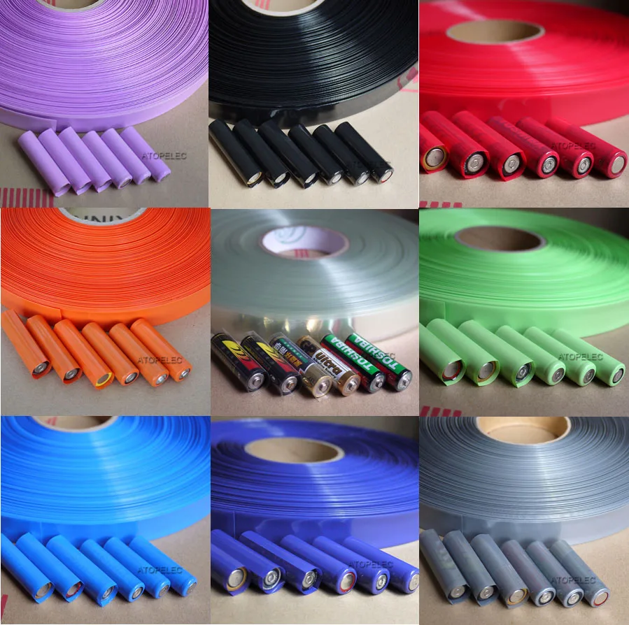 

Wide 23MM / Diameter 14.5MM PVC 2:1 Heat Shrink Tubing AA 14500 Battery Wrap Black/Red/Orange/Yellow/Green/Blue/Gray/White/Clear
