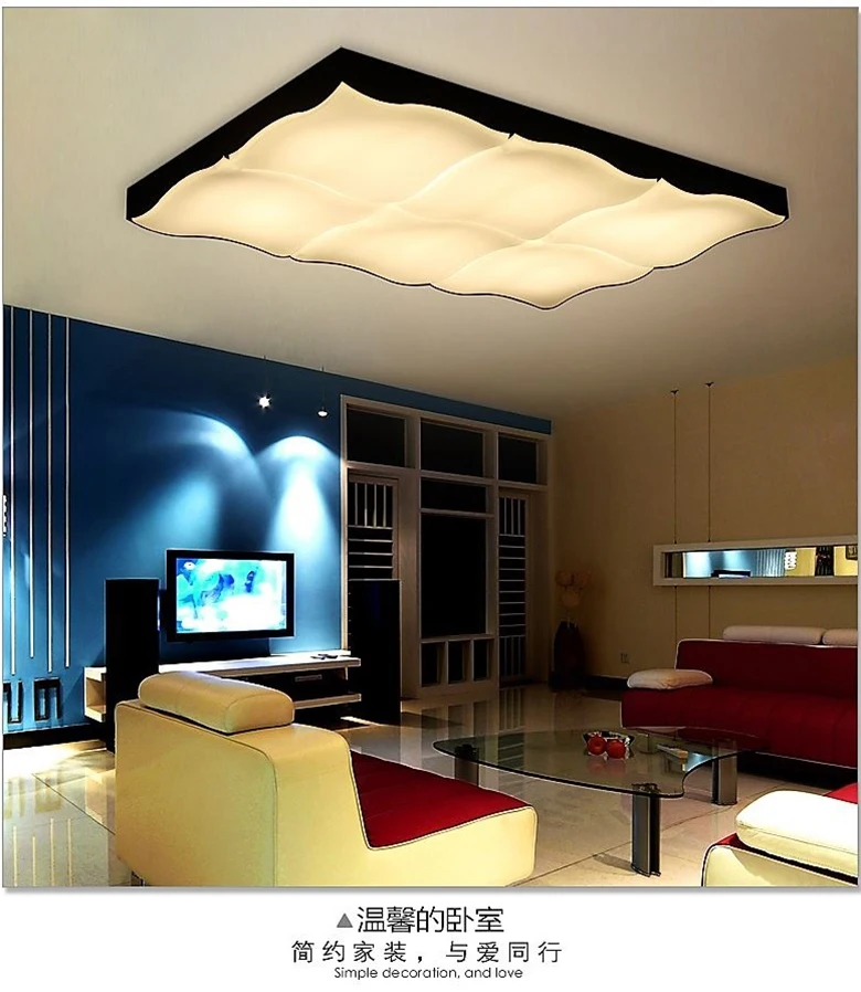 

Fashion Style Rectangular Modern Minimalism LED Ceiling Light 120W For Living Room Foyer Bedroom Study Room Kitchen 1613