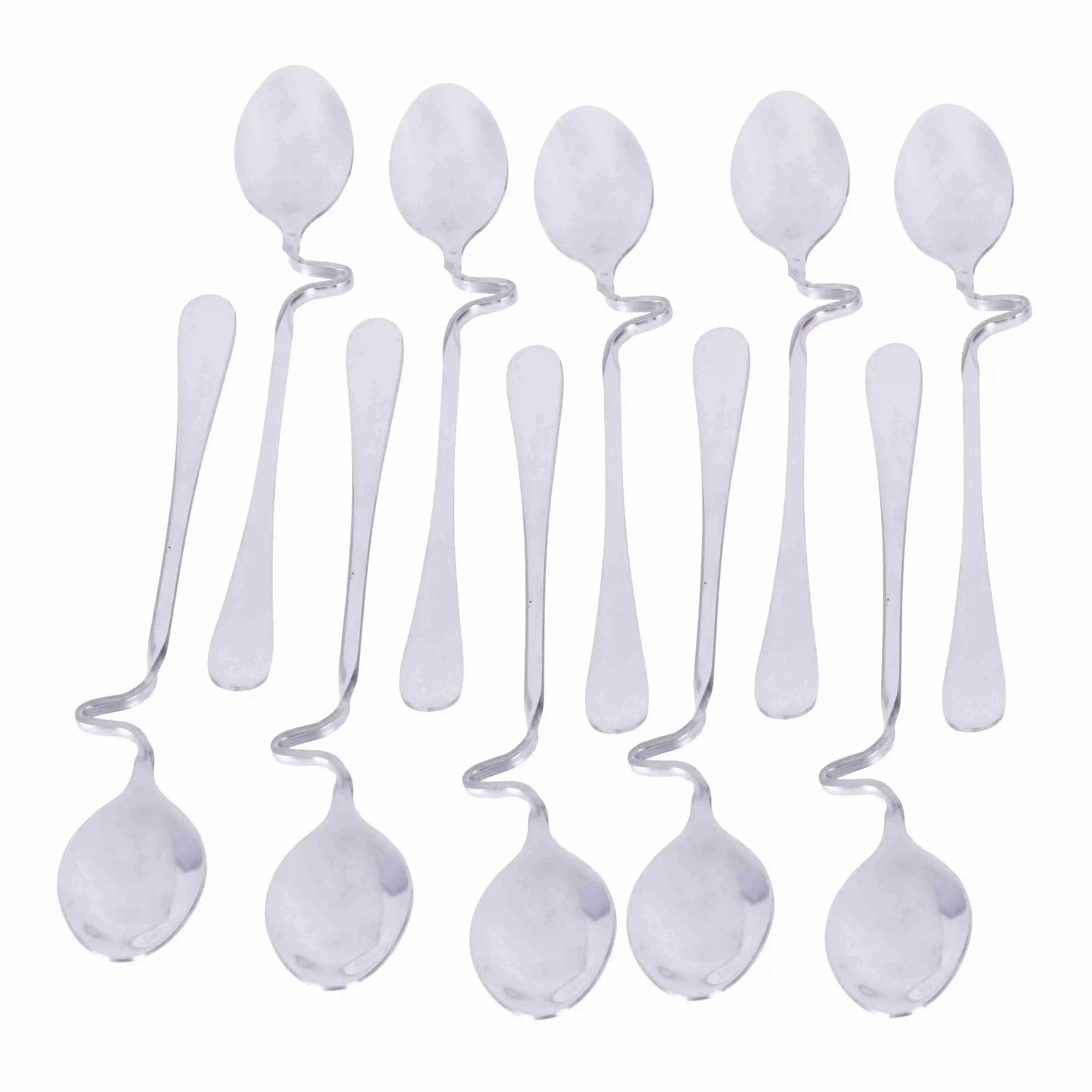 Set Of 10 Honey Spoons, Stainless Steel, 7 Inch Longin Coffee Scoops