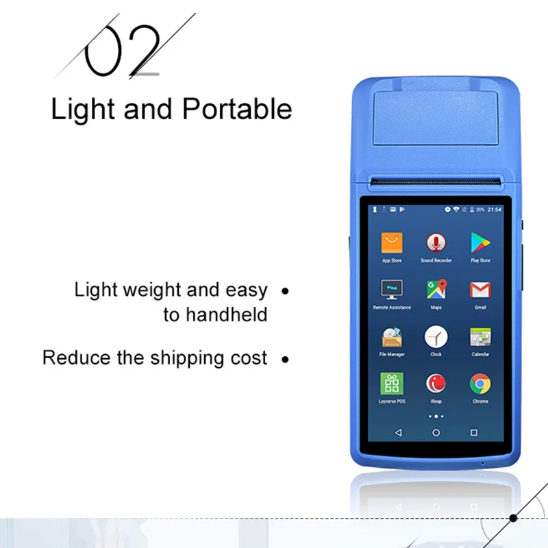 Loyverse Android 6,0 КПК Мини чековый принтер 58 мм gps ручной pos-терминал NFC Bluetooth wifi 3g gps камера PDA поддержка OTG