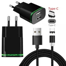 Magnetic Type C Wire& LED Wall plug Charger Cable For Nokia 8.1 7.1 6.1 Plus Samsung S8 S9 S10 A90 A50 A20 Google Pixel 3 3a XL