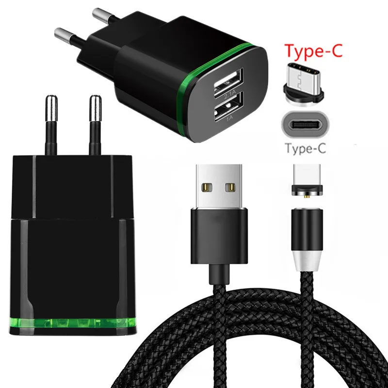 

Magnetic Type C Wire & LED Wall plug Charger Cable For Nokia 8.1 7.1 6.1 Plus Samsung S8 S9 S10 A90 A50 A20 Google Pixel 3 3a XL