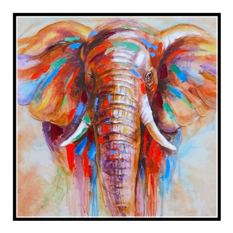 

5D DIY Diamond Embroidered Cross Stitch Elephant Round Diamond Mosaic Diamond Painting Decoration