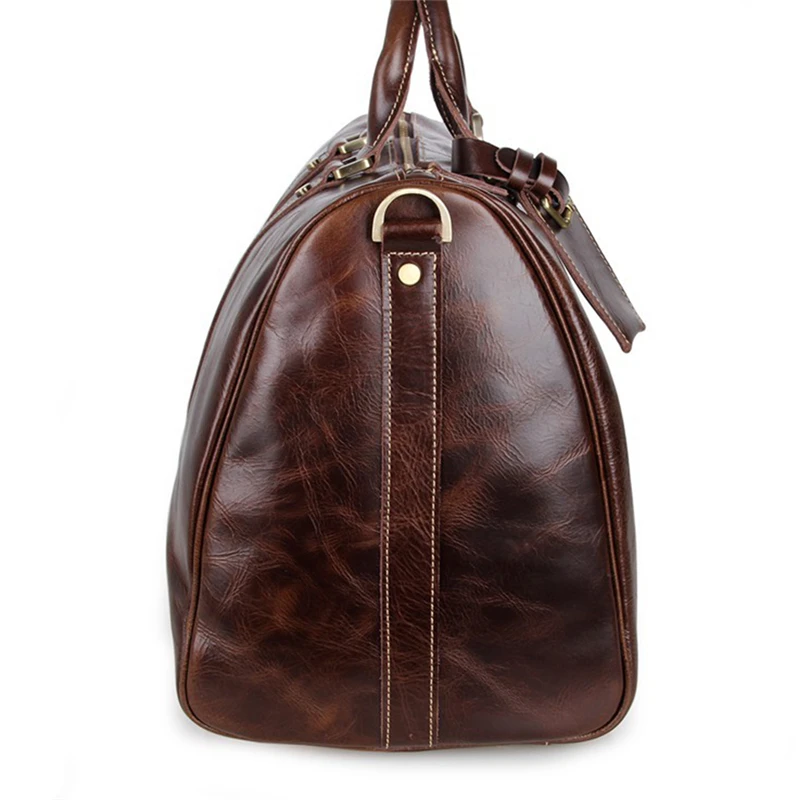 Baigio Mens Leather Travel Bags Overnight Duffle Luxury Brown Baigio Mens Leather Travel Bags Overnight Duffle Luxury Brown Designer Brand Hand Luggage Shoulder Bag In From On