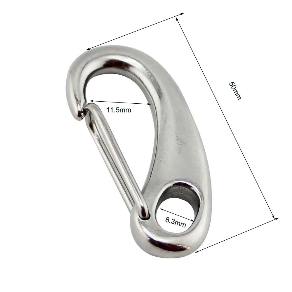 2PCS Small 304Stainless Steel Egg Shape Spring Snap Hook Quick Link Carabinerin Hooks from Home