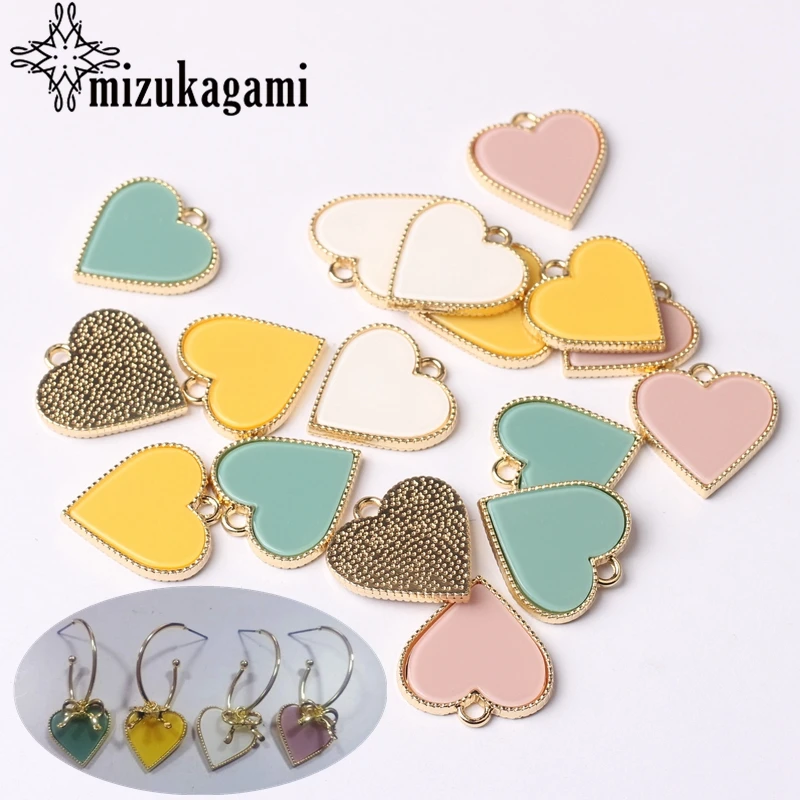 

Zinc Alloy Golden Resin Candy Sweet Heart Cute Charms 20mm 6pcs/lot For DIY Necklace Jewelry Making Finding Accessories
